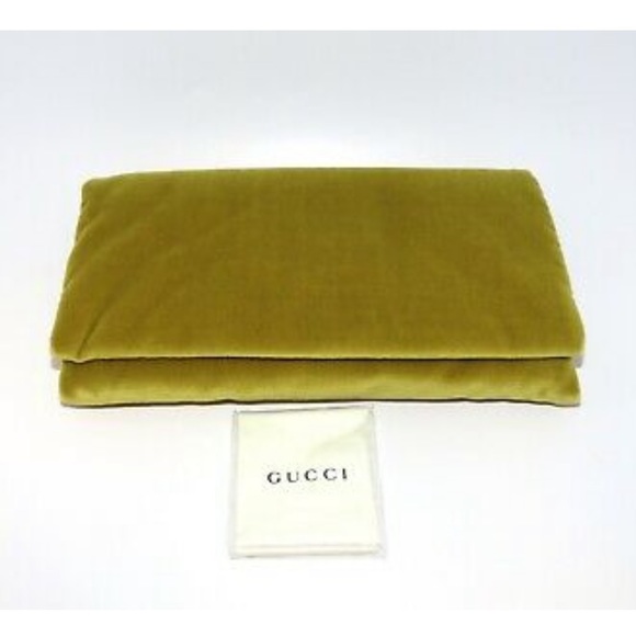 Authentic Gucci Hollywood Collection Velvet Satin Clutch Sunglass Case Yellow - Picture 6 of 7